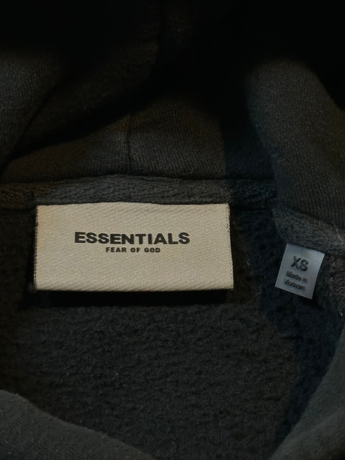 피어오브갓 에센셜 백로고 후드티 블랙 상품이미지6