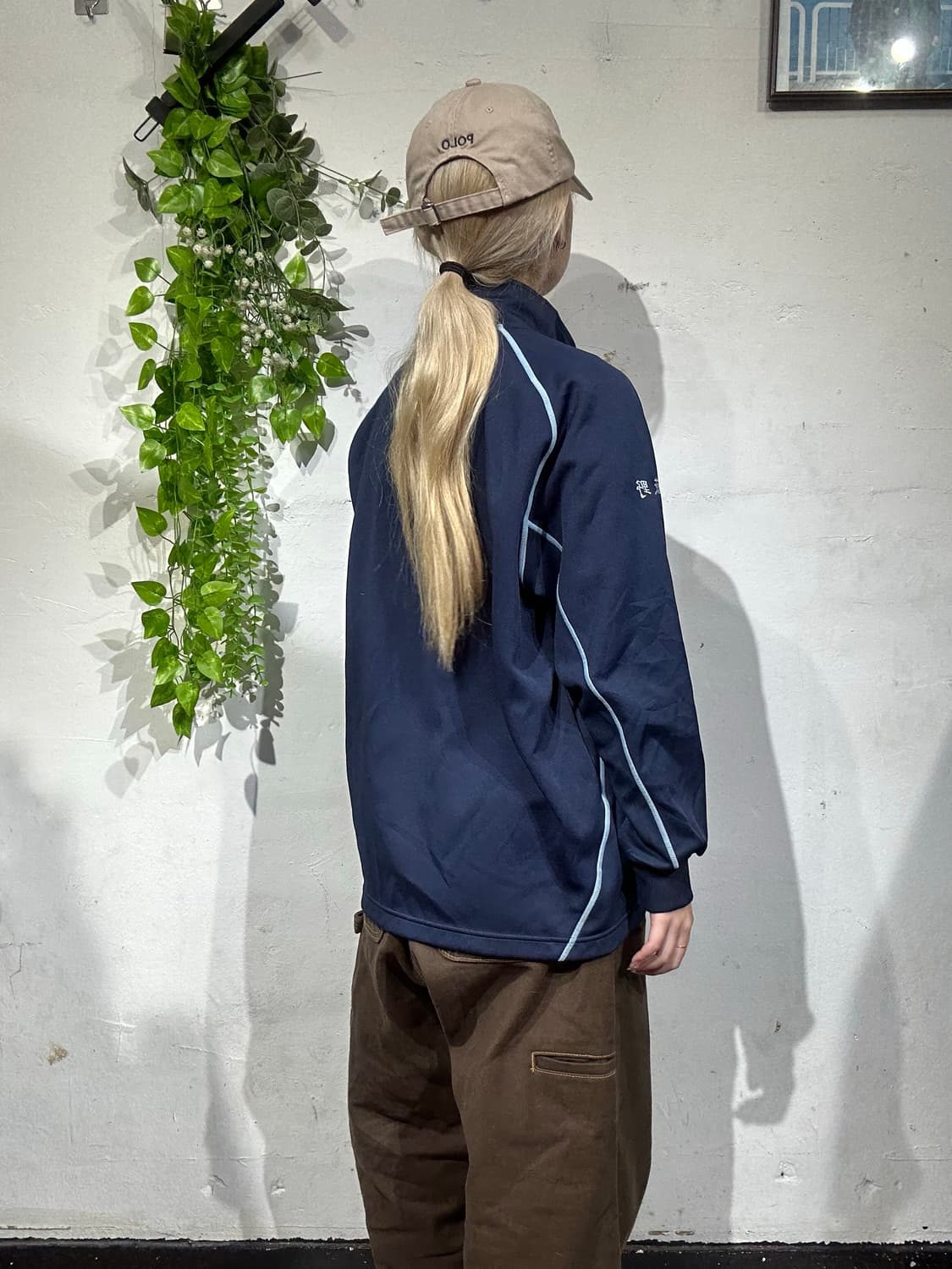 아식스 네이비 오버핏 트랙탑 져지 M 상품이미지3