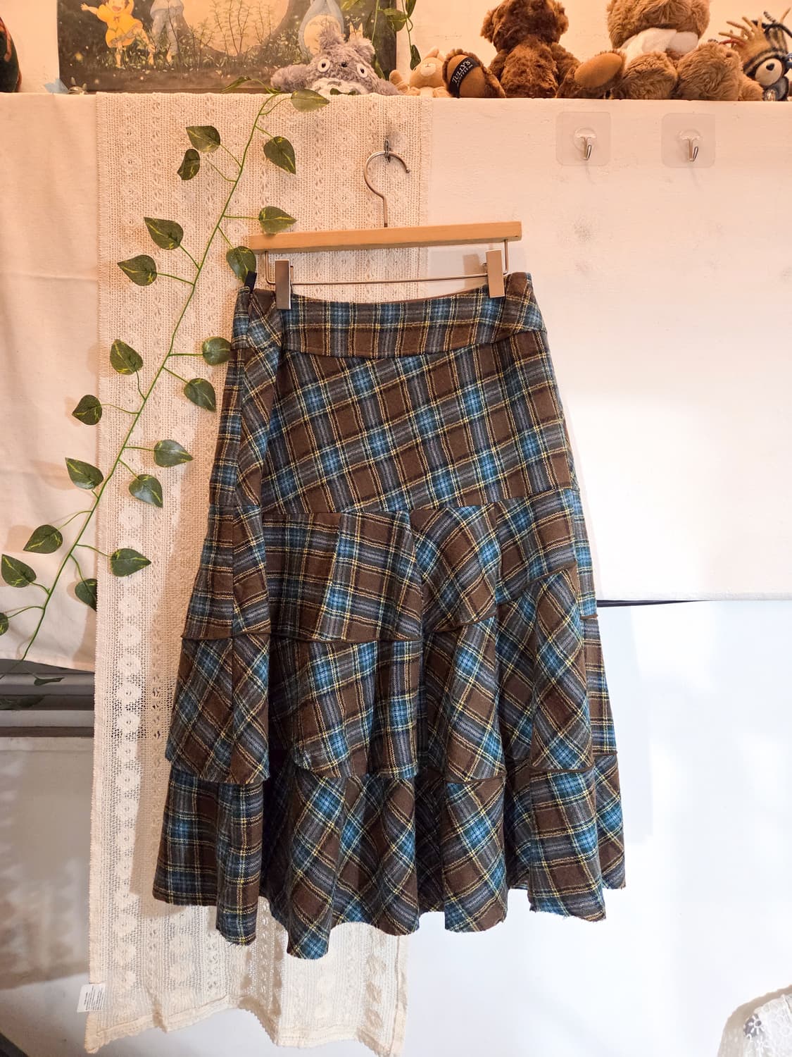 민트초코 울 스커트 상품이미지5