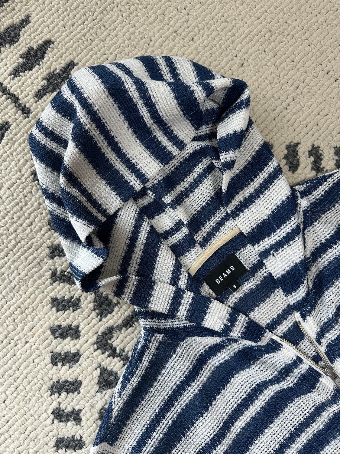 Beams Border Mesh Zip Hoodie 상품이미지4