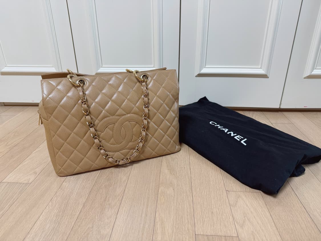샤넬 캐비어 정방백 베이지 상품이미지2