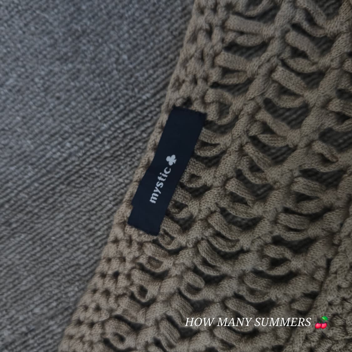 미스틱 크로셰 그물 니트 탑 베이지 울 혼방 시스루 레이어드 상품이미지7