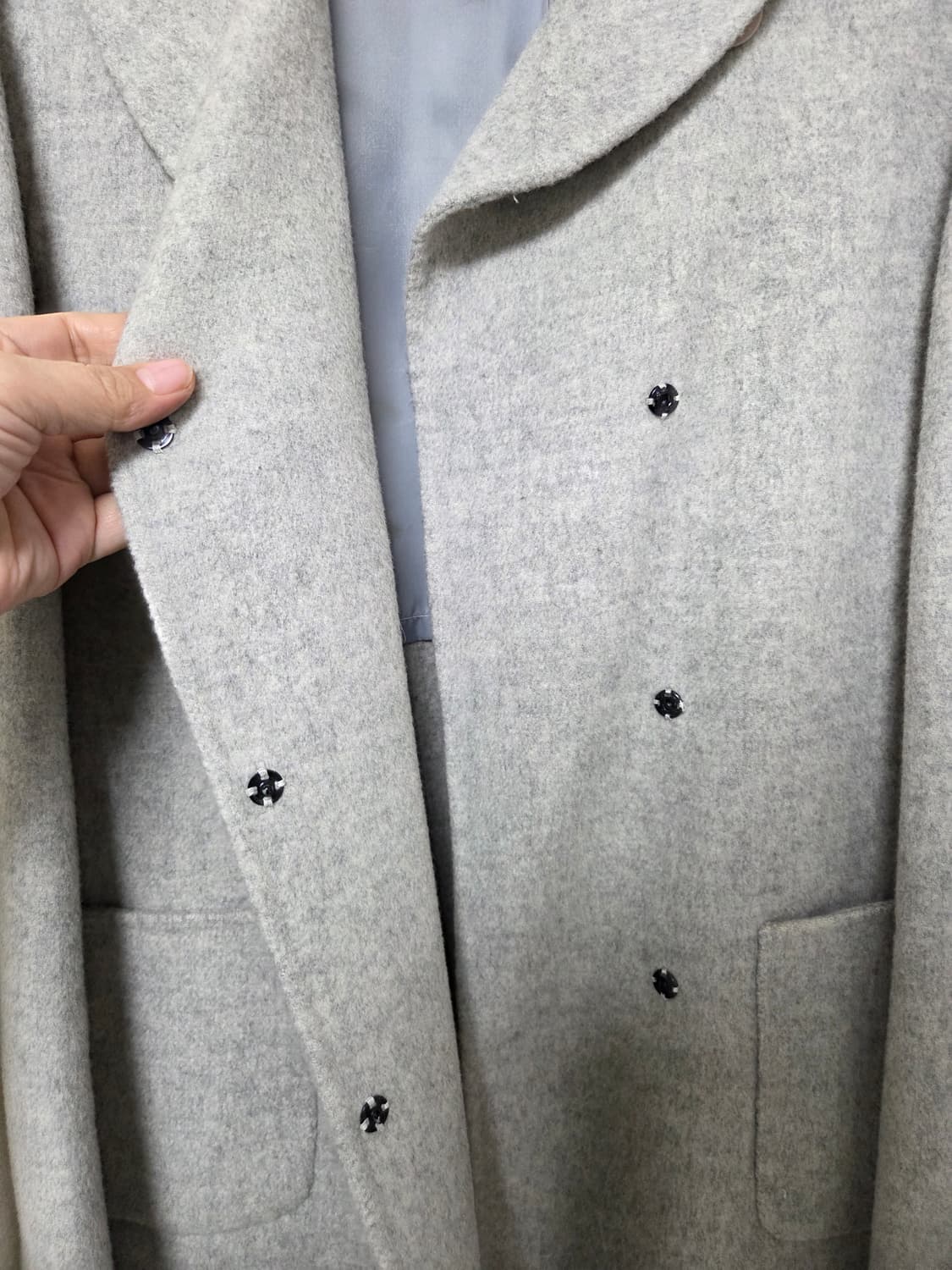 핸드메이드 반 코트 그레이 상품이미지5