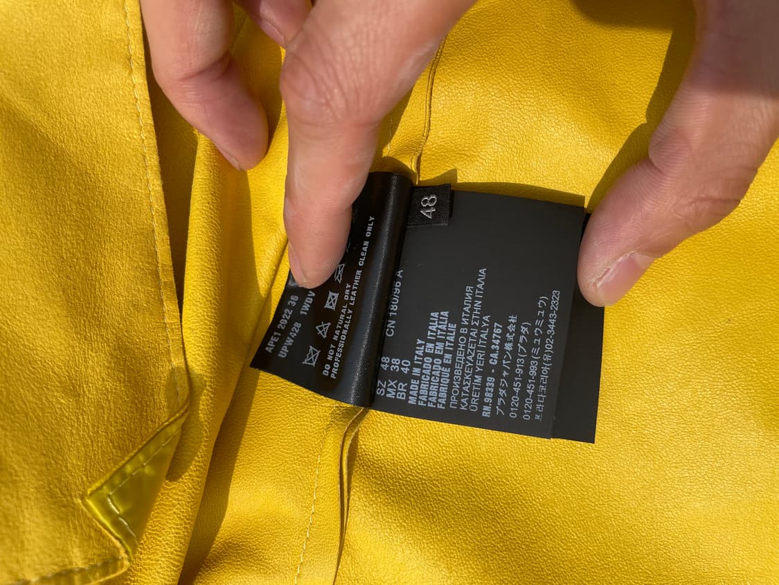 프라다 sunny yellow nappa leather jacket 상품이미지7