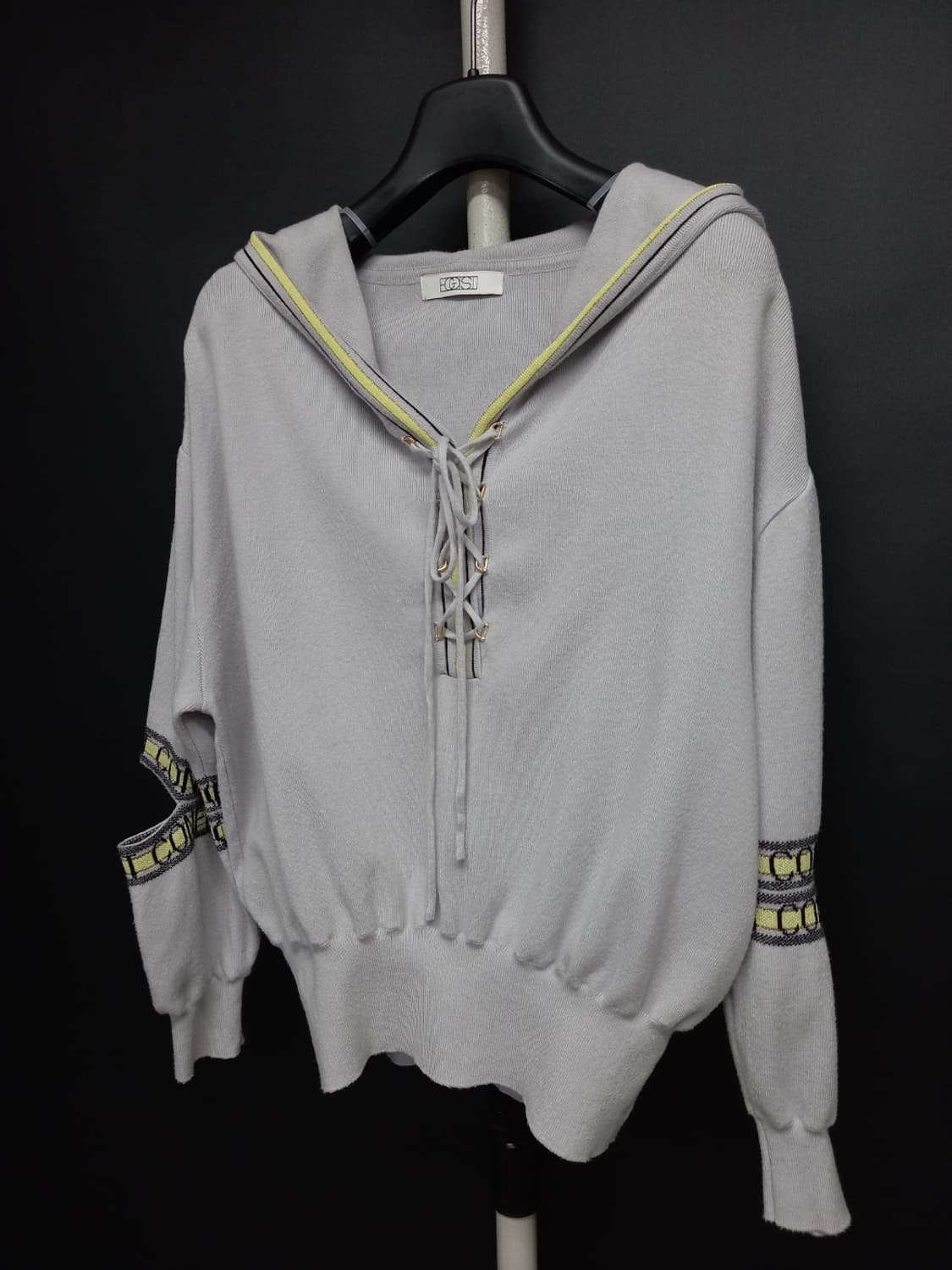 에고이스트 춘추 소매트임 후드 가오리핏 니트 F 44-77 상품이미지3