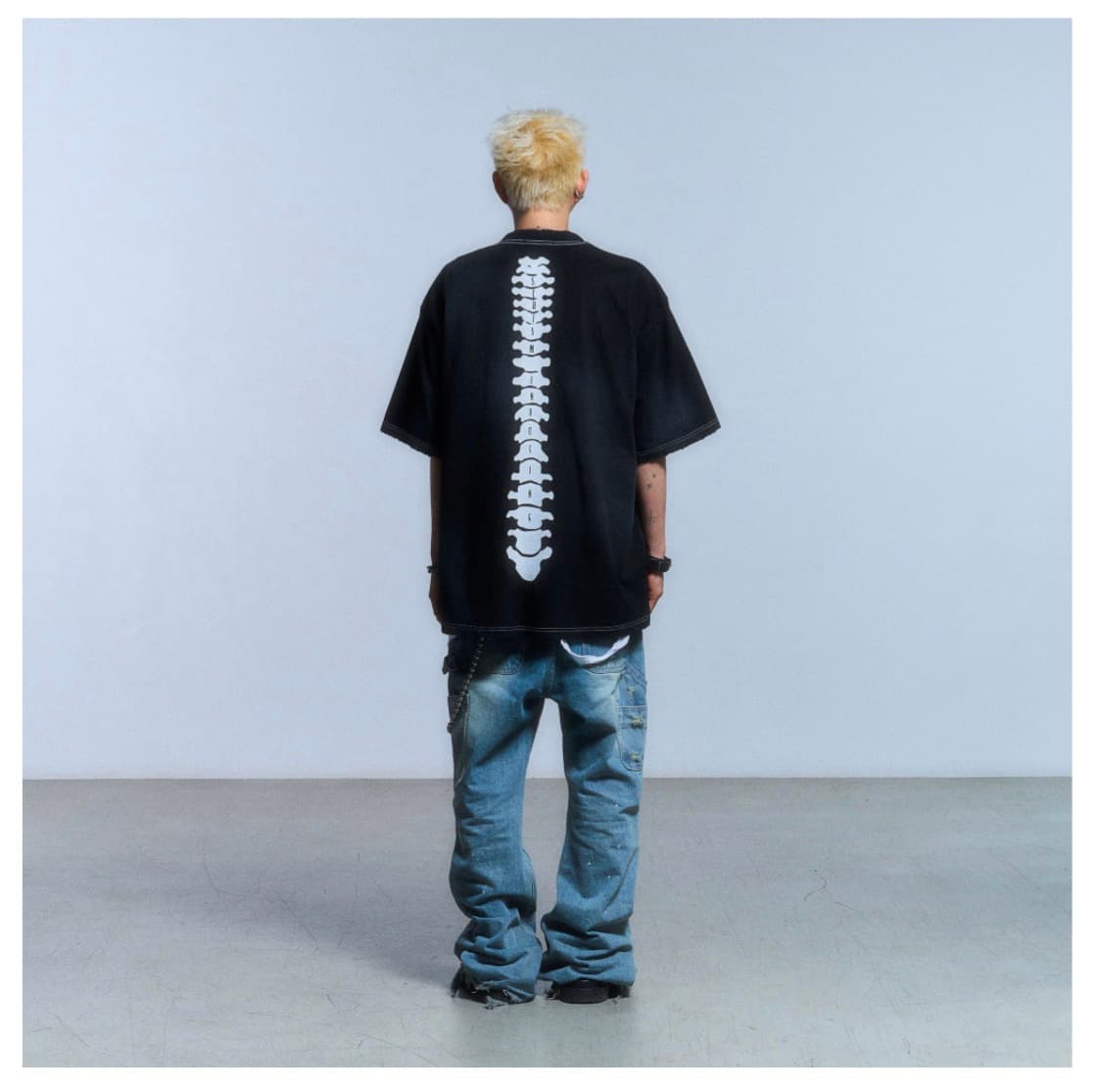 스키즘인듀싱 Rib cage 티셔츠 블랙 상품이미지2