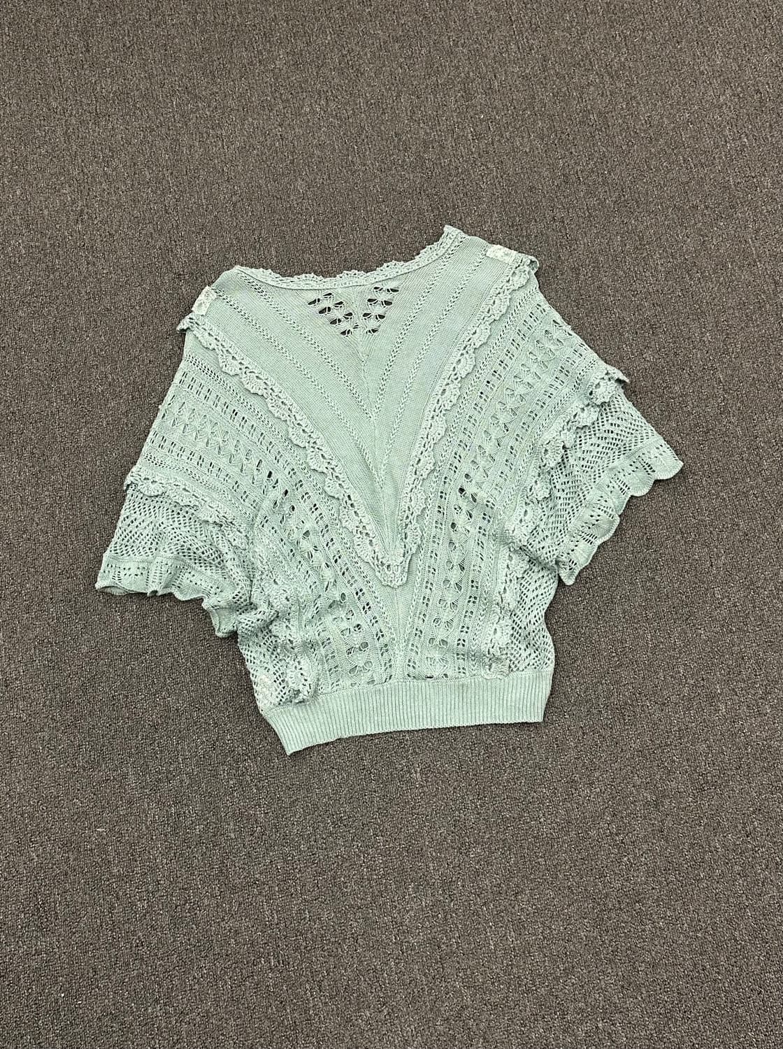 M)Axes Femme vintage 여성 민트 레이스 크로셰 베스트 상품이미지5