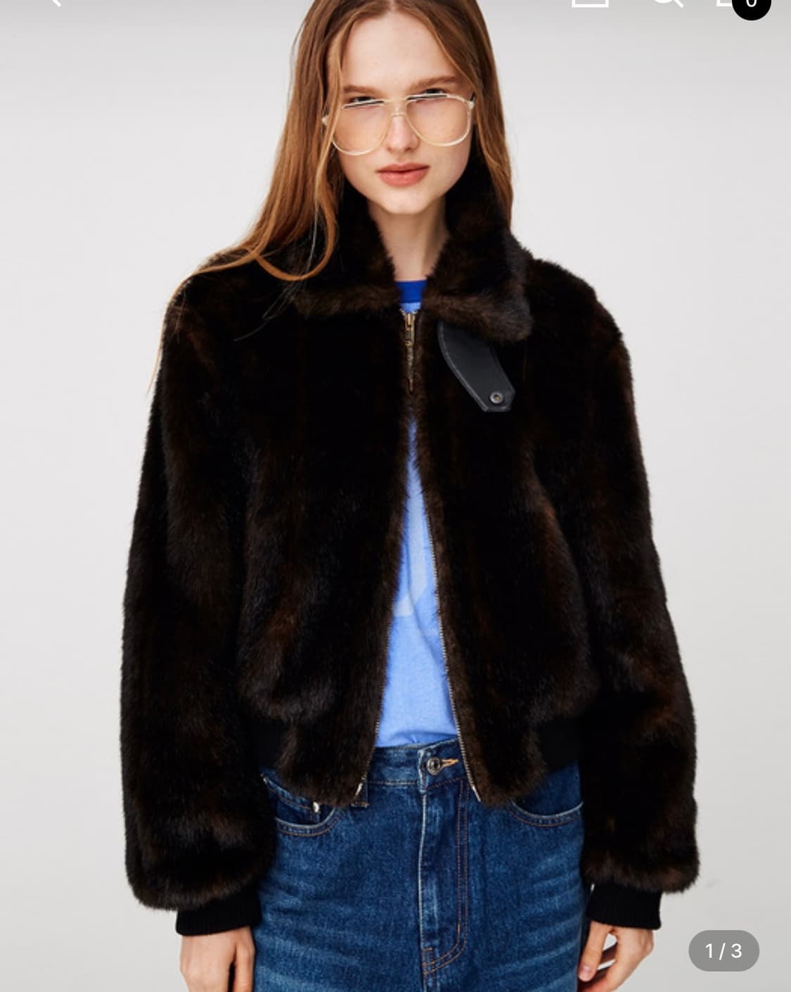 문선 mink like stripe fur jacket 상품이미지1