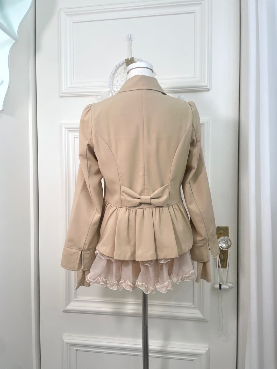 beige bow point summer jacket(size-M) 상품이미지3