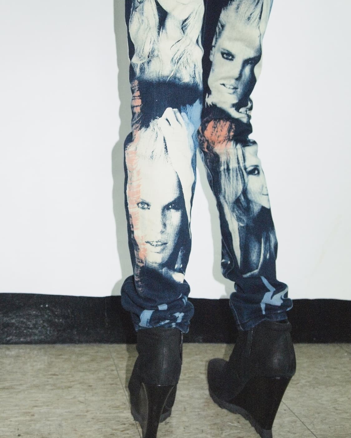 jpn vtg 키치 프린트 로우라이즈 스키니진 상품이미지2