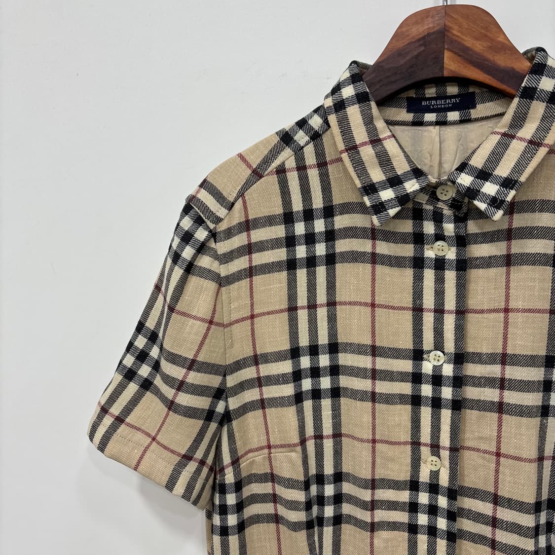 일본정품“ Burberry 노바 체크 셔츠 롱 원피스36 상품이미지6