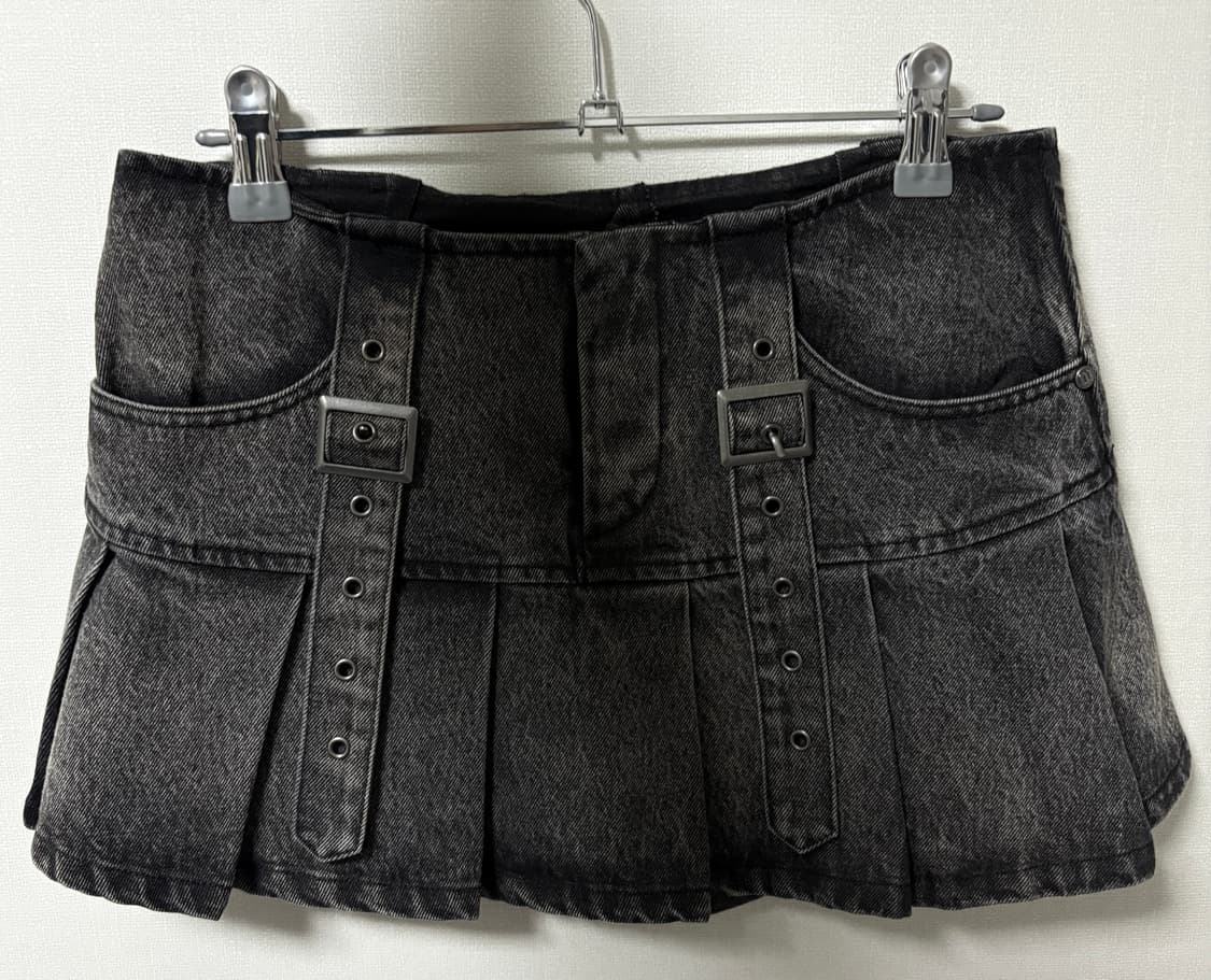 andwang 앤드왕 워시 벨트 데님 스커트 s사이즈 상품이미지4