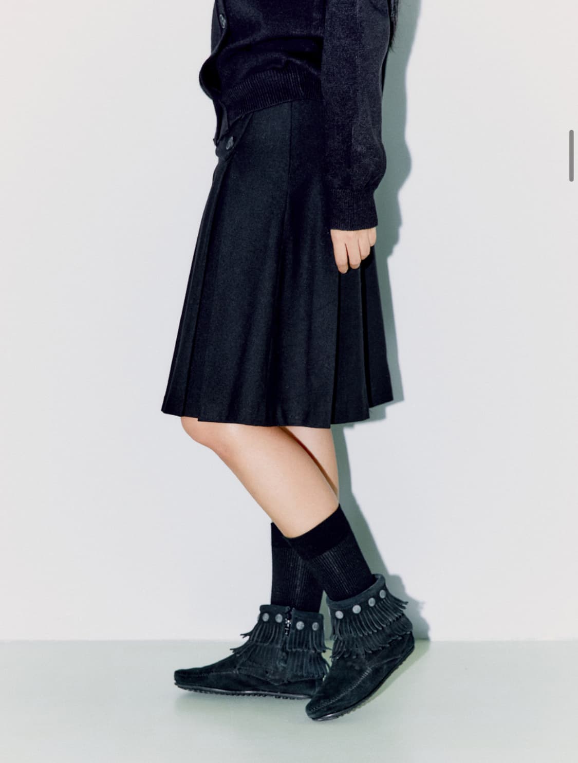 FOLDED WAIST PLEATS WOOL SKIRT 상품이미지2