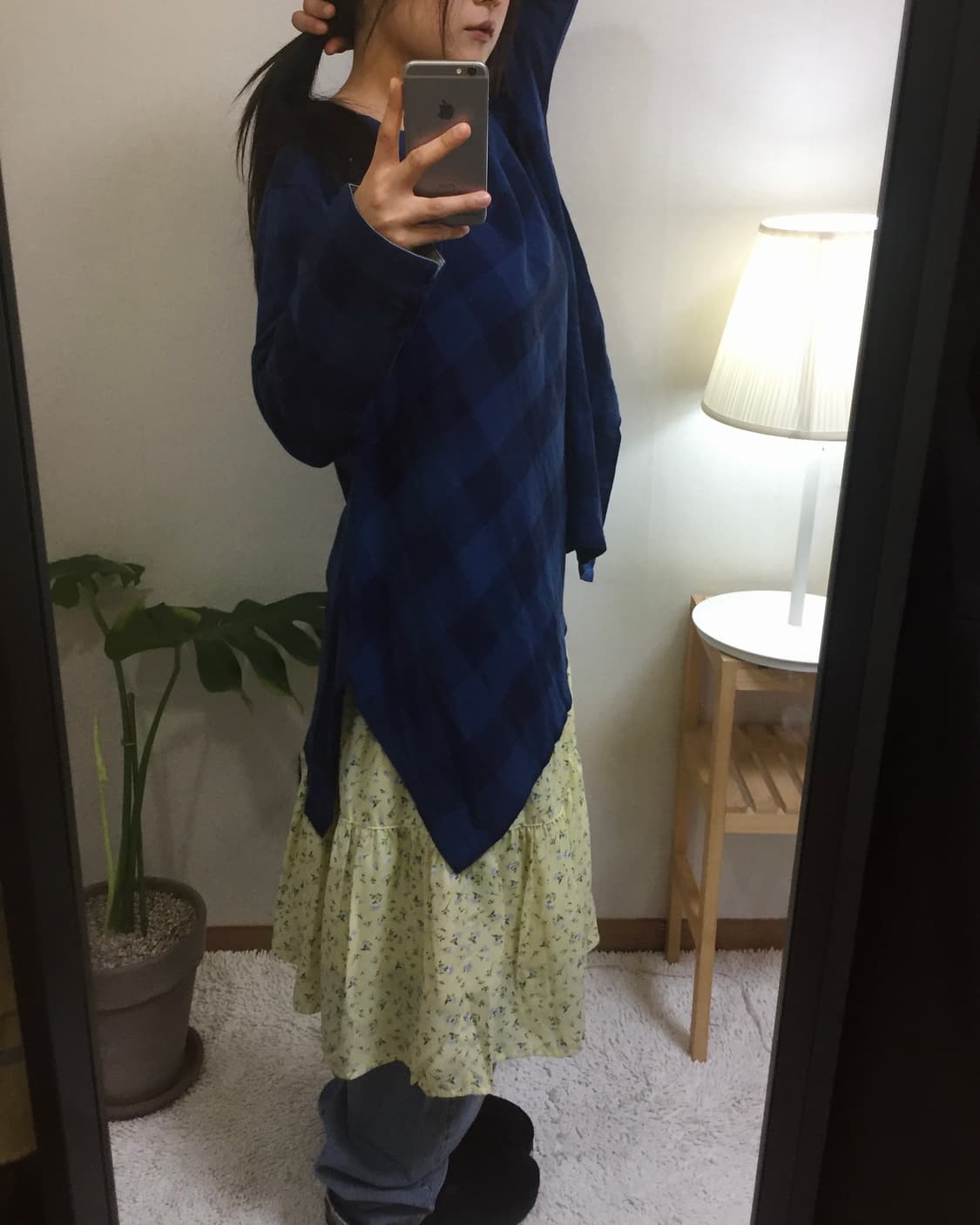 aori check pattern long blouse 상품이미지3