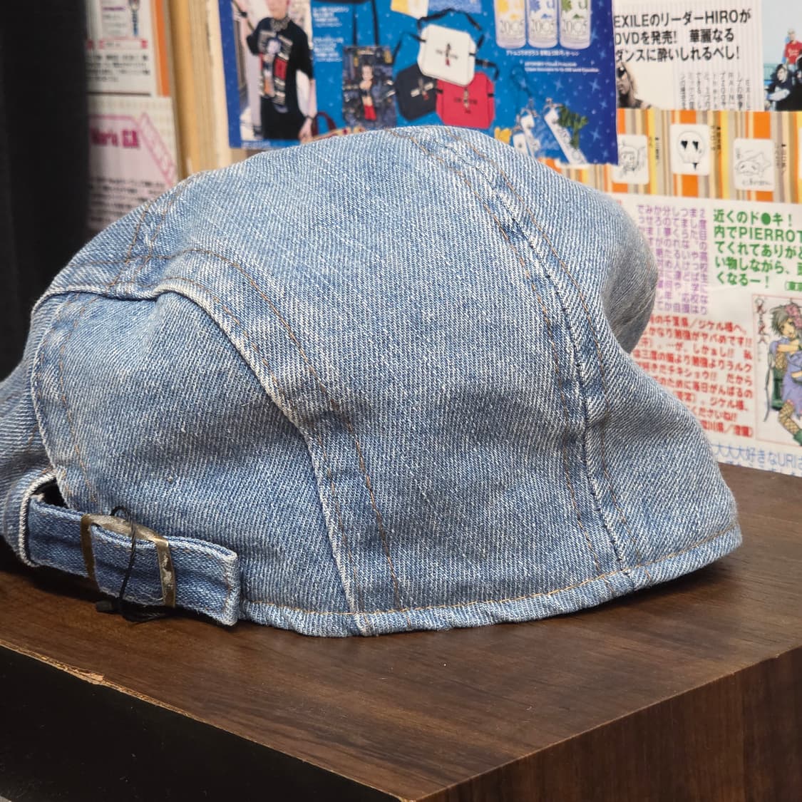 빈티지 연청 데님 헌팅캡 상품이미지4