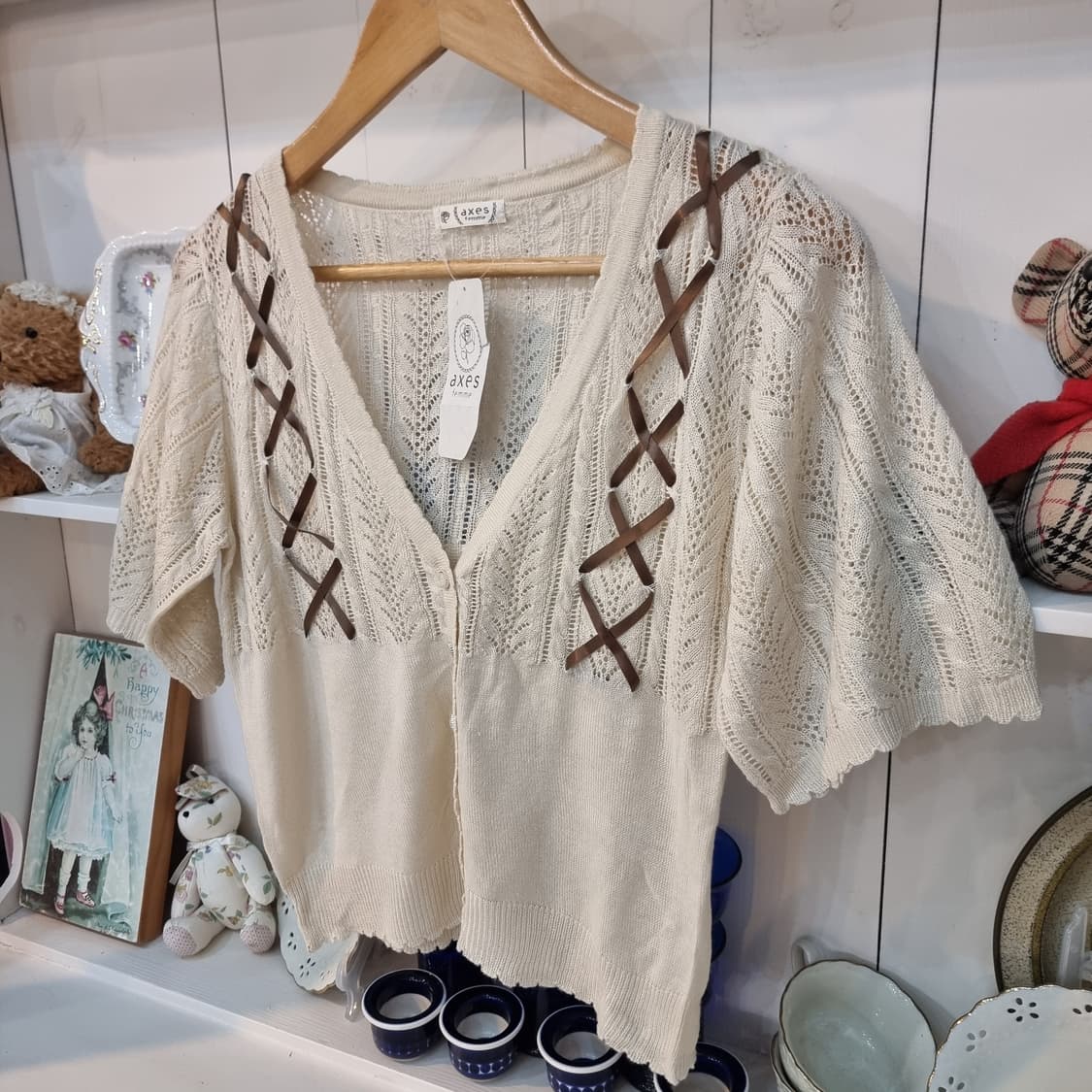 axes femme 레이스 크로스 가디건 상품이미지5