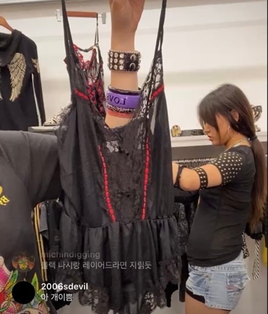 고스 고스로리 고딕 슬립 슬리스리스 란제리 장미 레드 상품이미지1