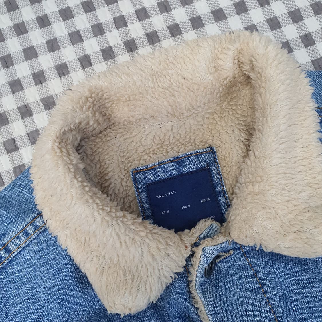 자라 오버핏 쉐르파 데님 겨울자켓 남자95~100 상품이미지2