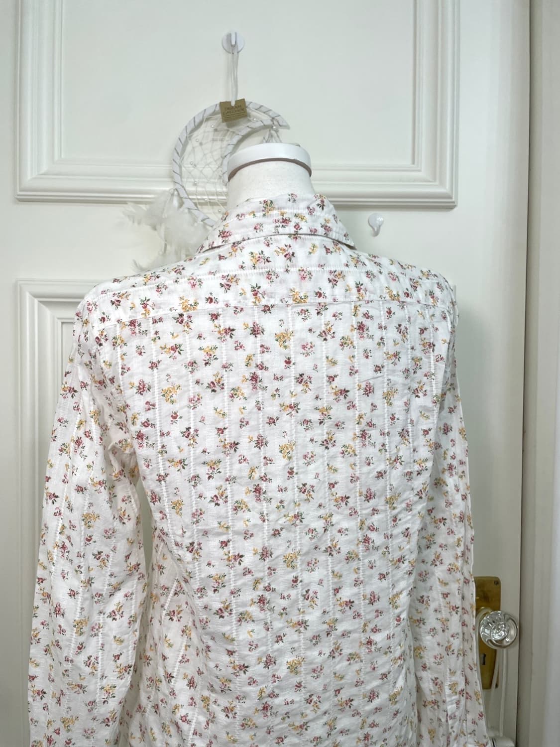 pink flower garden cotton ruffle shirt 상품이미지4