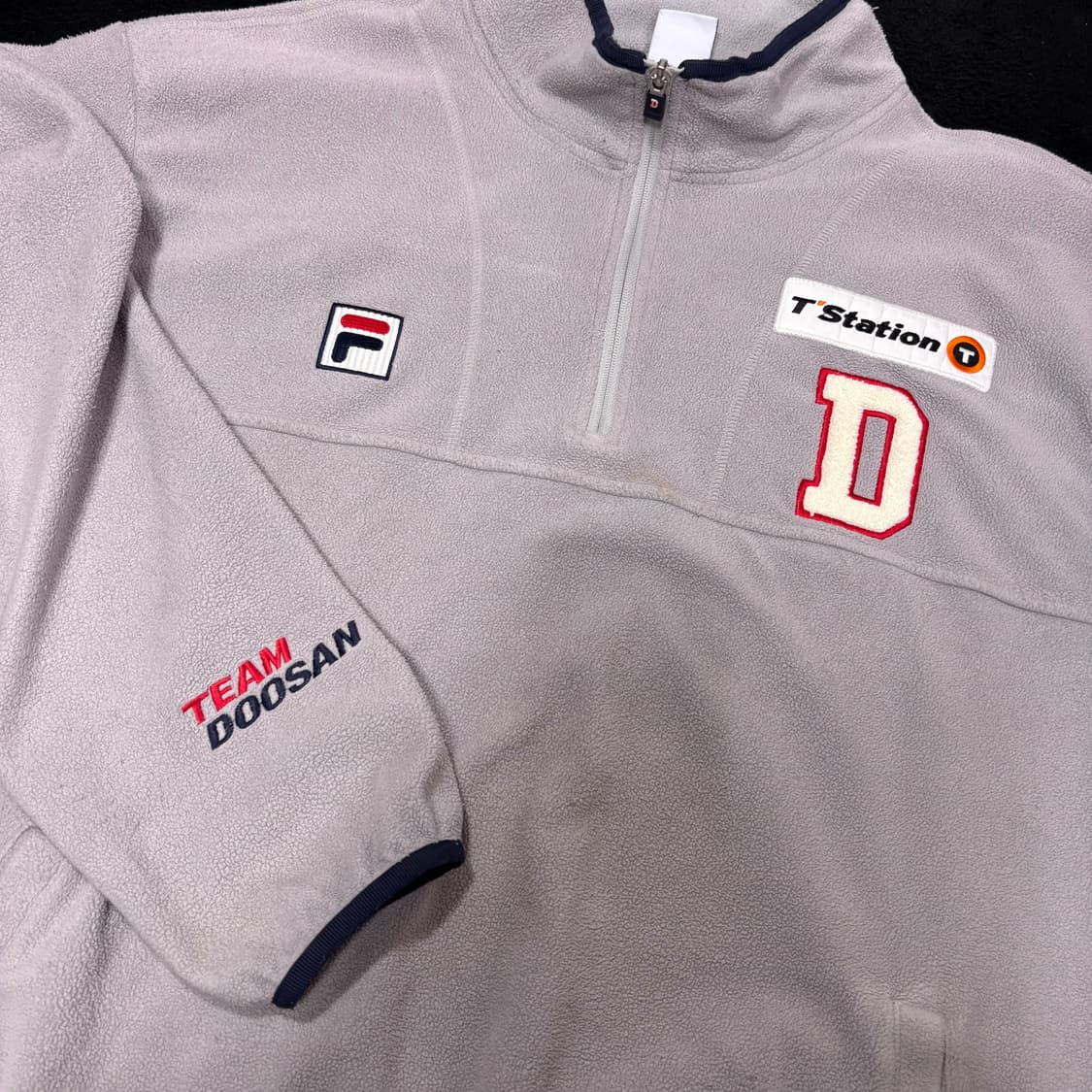 115 휠라 두산베어스 후리스 반집업 플리스 상품이미지3