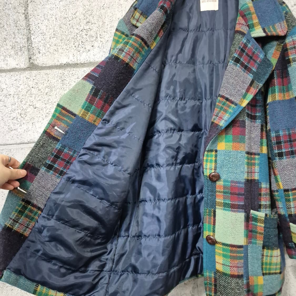 일본빈티지 패치워크문양자켓 상품이미지7