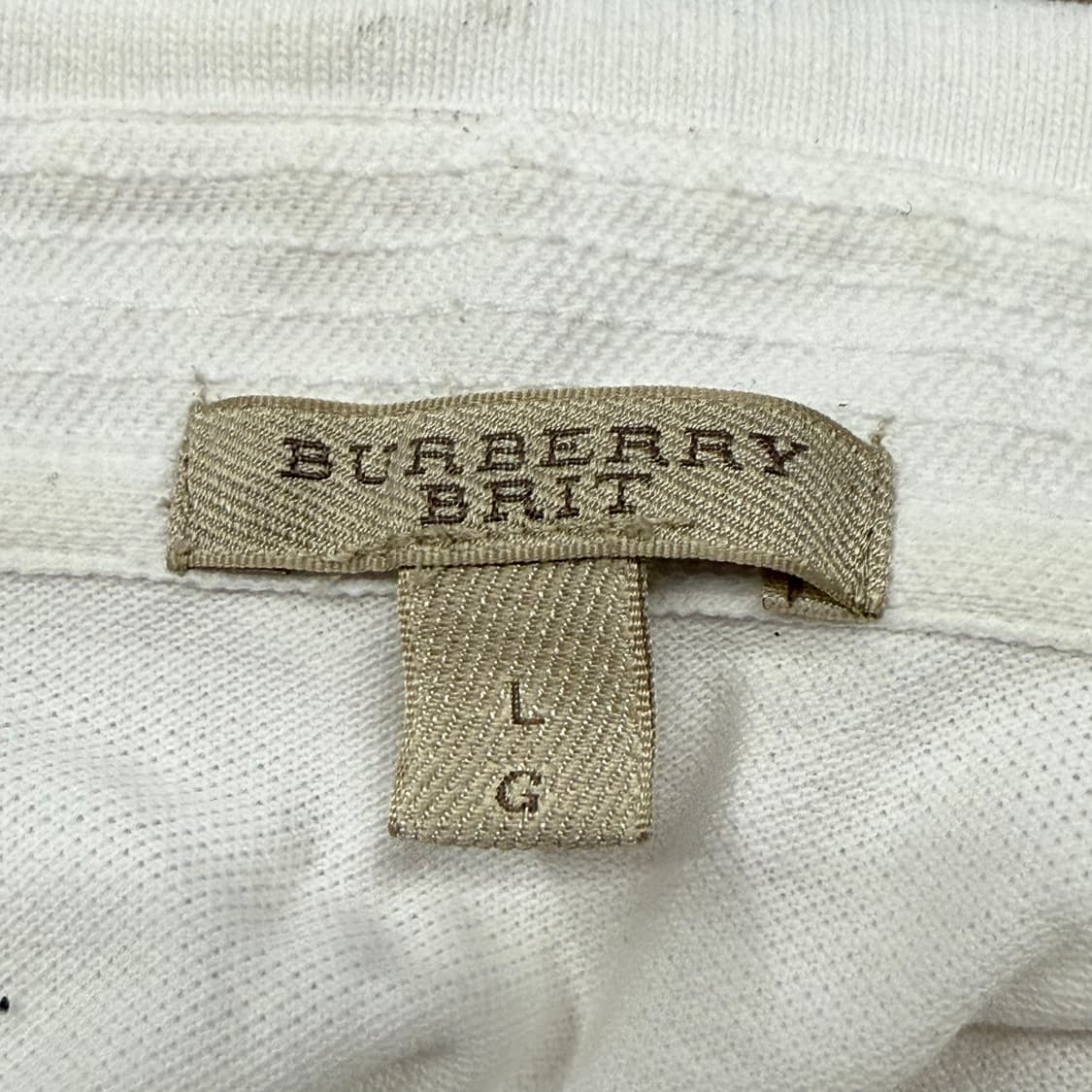 [정품/L] 버버리 화이트 반팔 폴로티 b16 상품이미지4