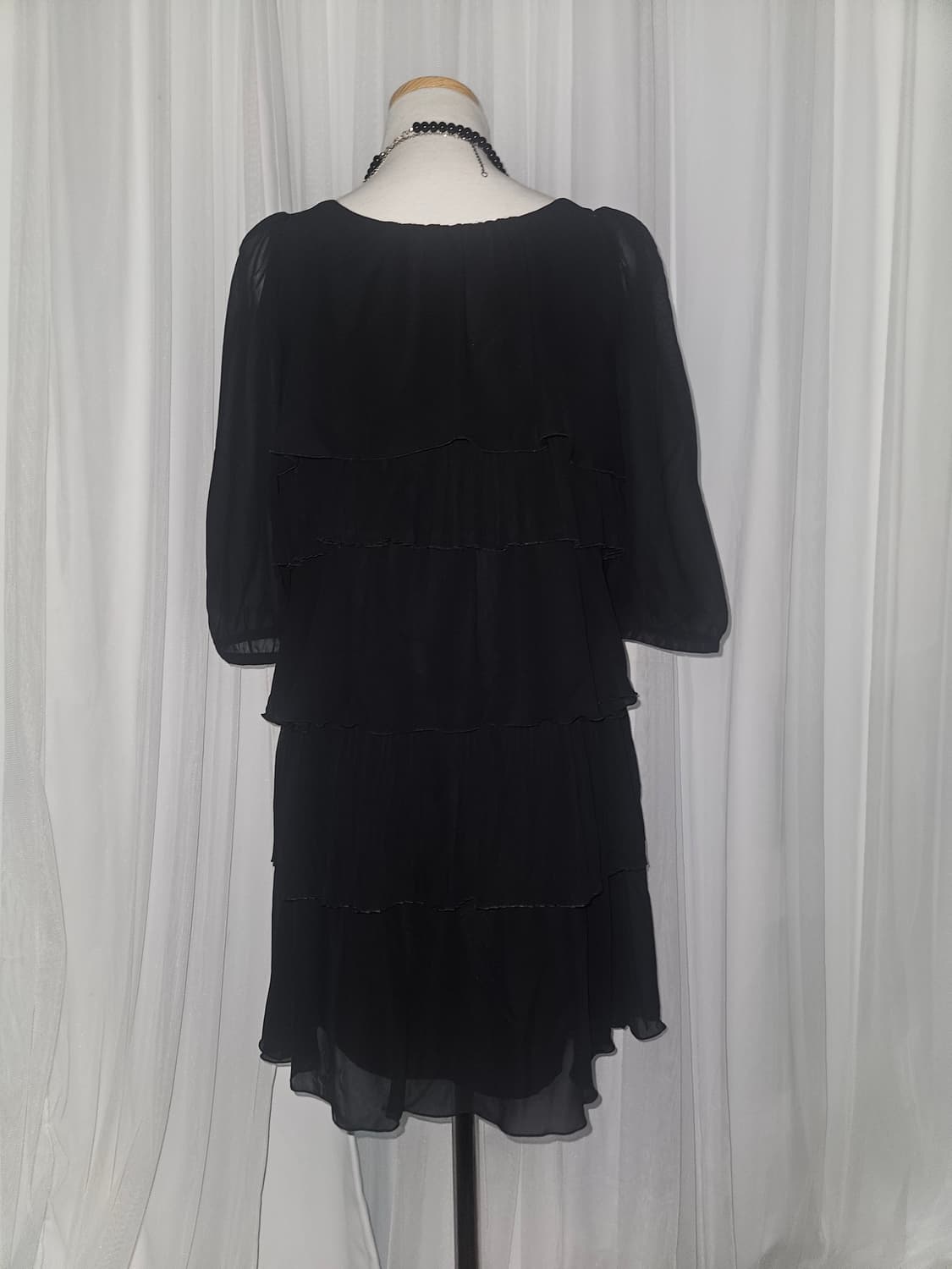 레이 빔즈 캉캉 쉬폰 블랙 빈티지 원피스 니혼진 공겜여주 히메갸루 고딕 상품이미지3