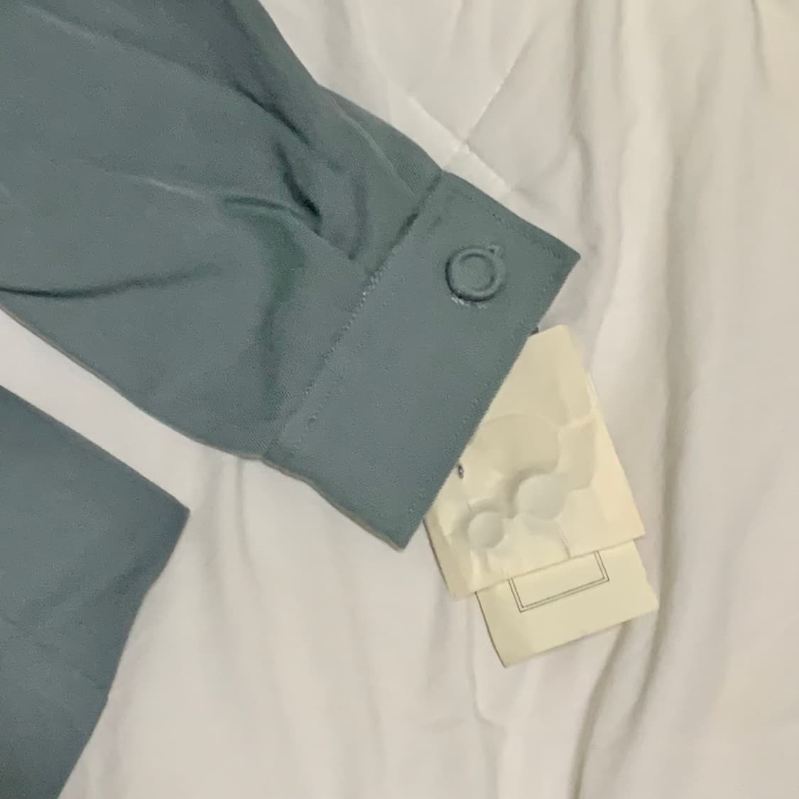 빈티지 ) 딥민트 퍼프 울 블라우스 상품이미지6