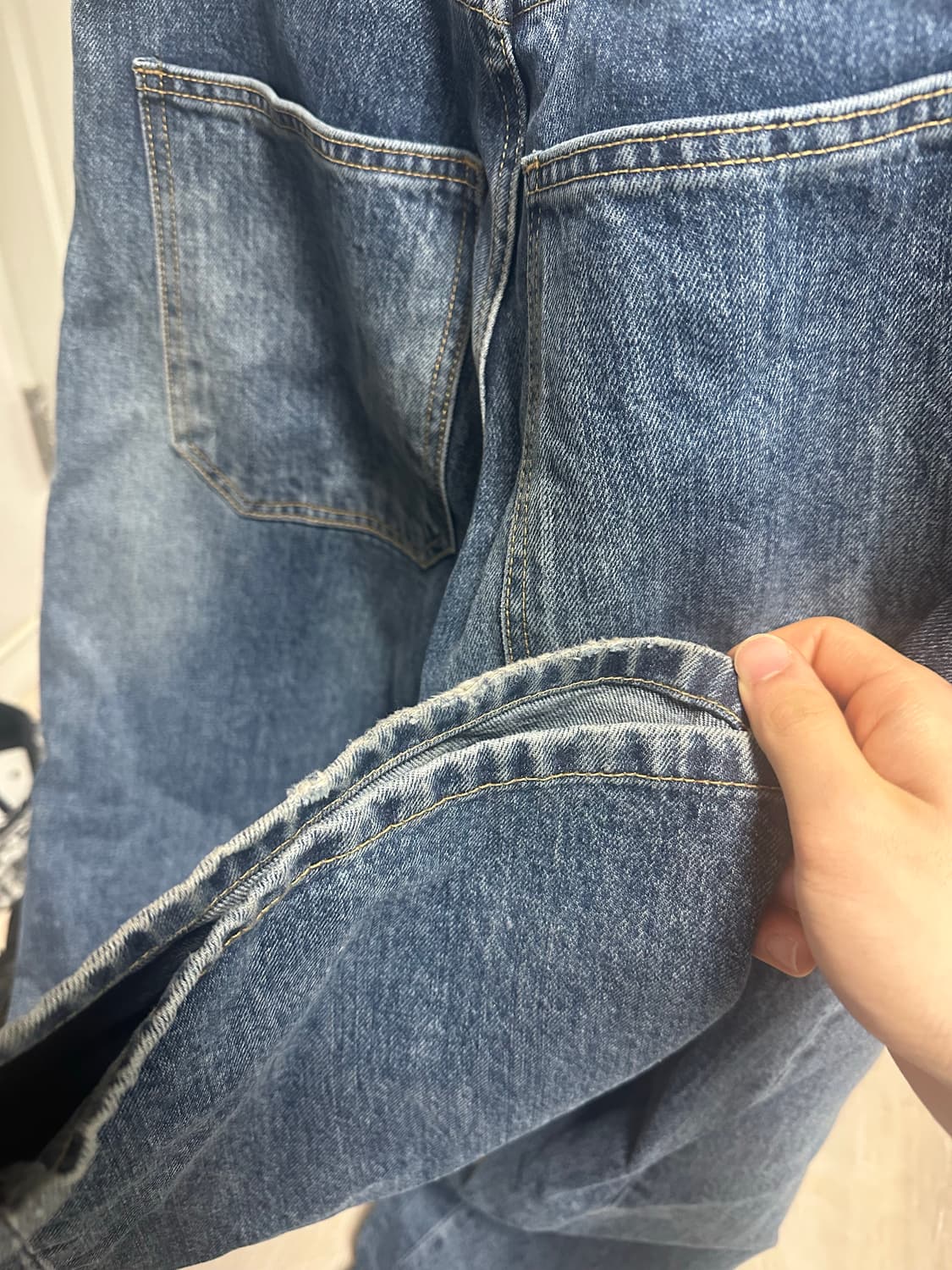 해칭룸 와이드 커브진 블루 2사이즈 상품이미지5