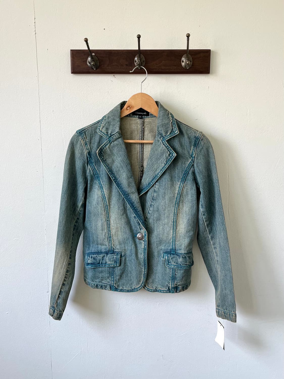 Ramonpole 원 버튼 스티치 데님 자켓 상품이미지1