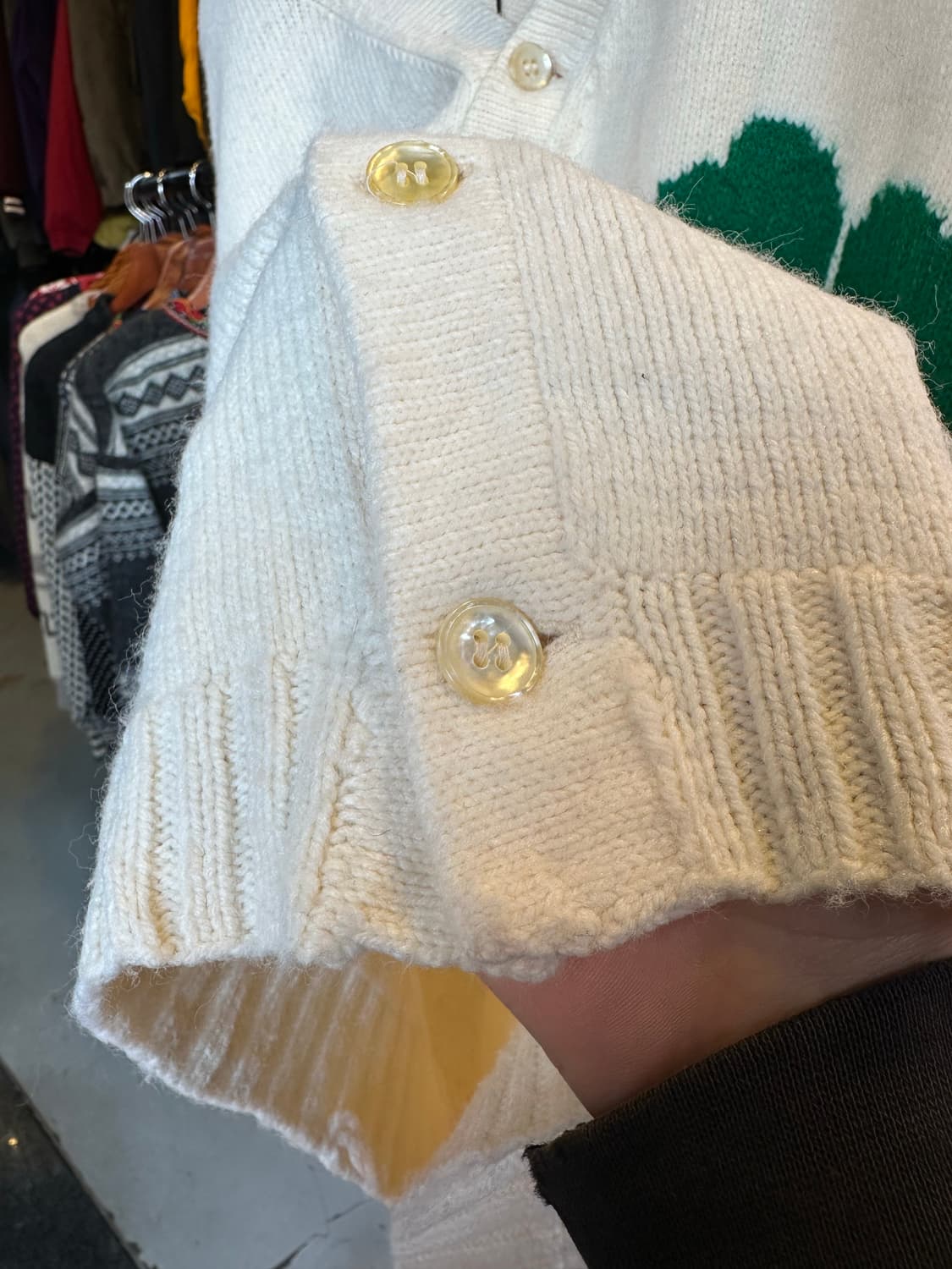 Unknown 울 네잎클로버 스웨터 가디건 상품이미지7