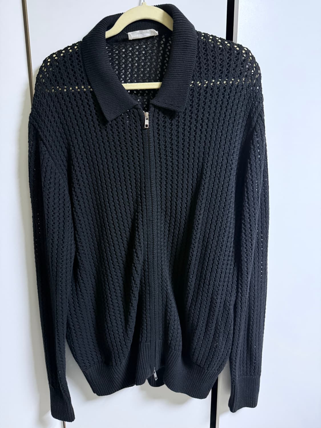 르마드 블랙 니트 집업 가디건 상품이미지6