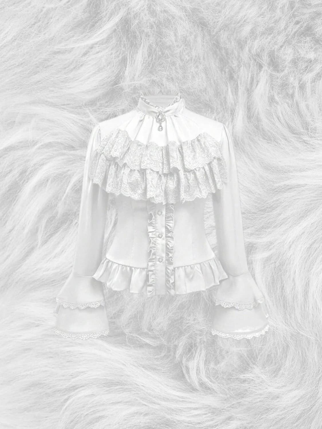 화이트 레이스 셔츠 상품이미지1