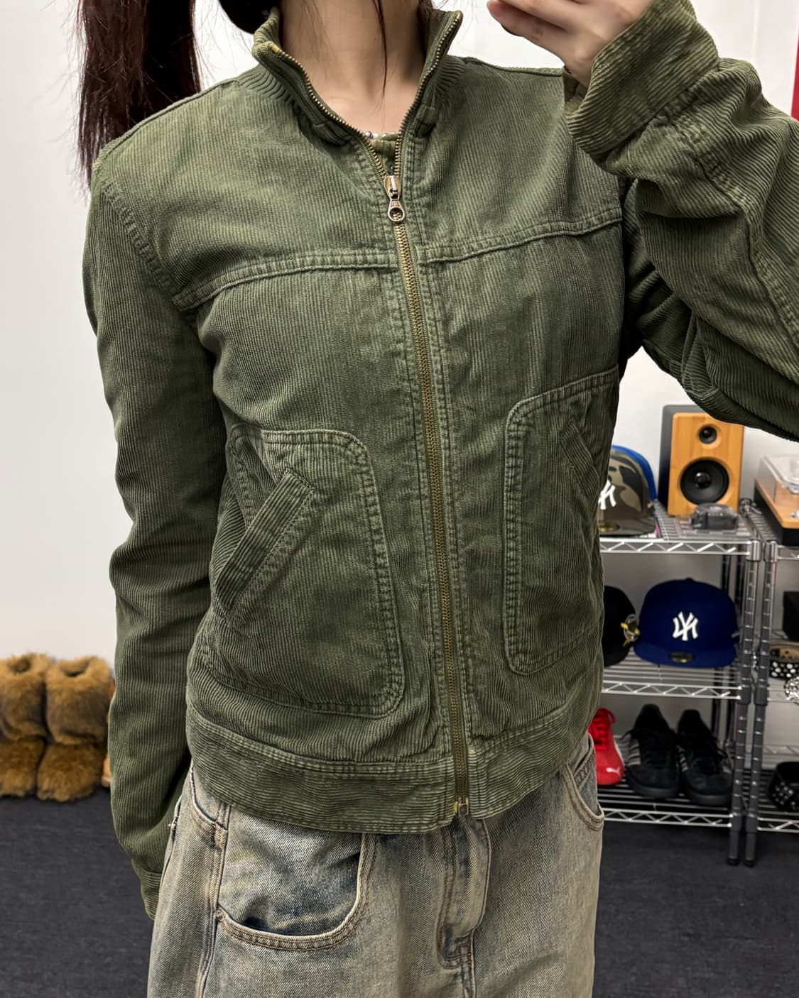 베네통 코듀로이 하이넥 트러커 자켓 상품이미지3