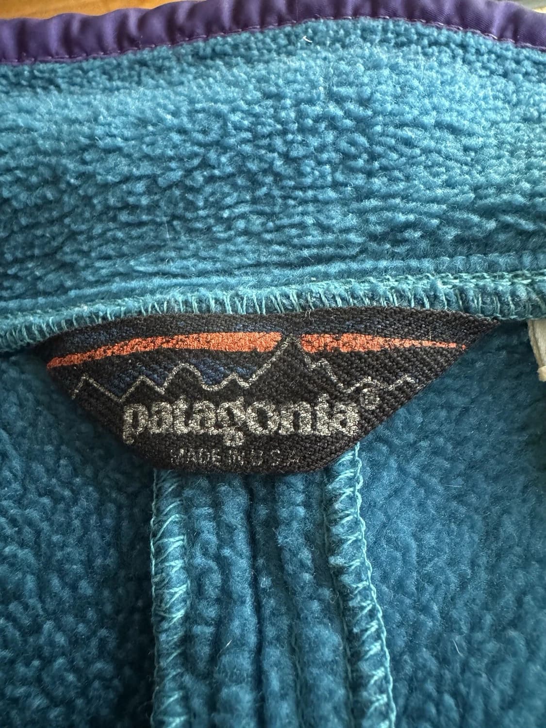 80s 파타고니아 신칠라 스냅-T 블루/퍼플 USA 상품이미지4