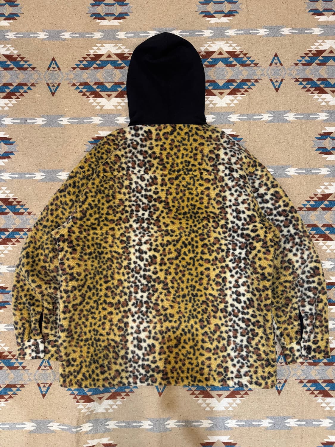 [L] 슈프림 플리스 집업 후드 브라운 레오파드 상품이미지6