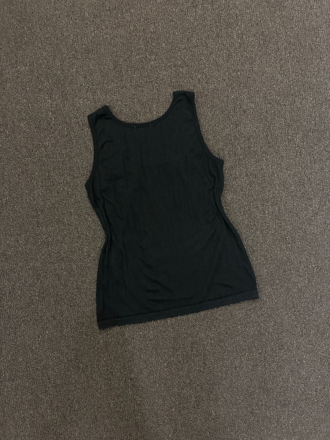 M)Japanese vintage 여성 레이스 디테일 블랙 나시 상품이미지6