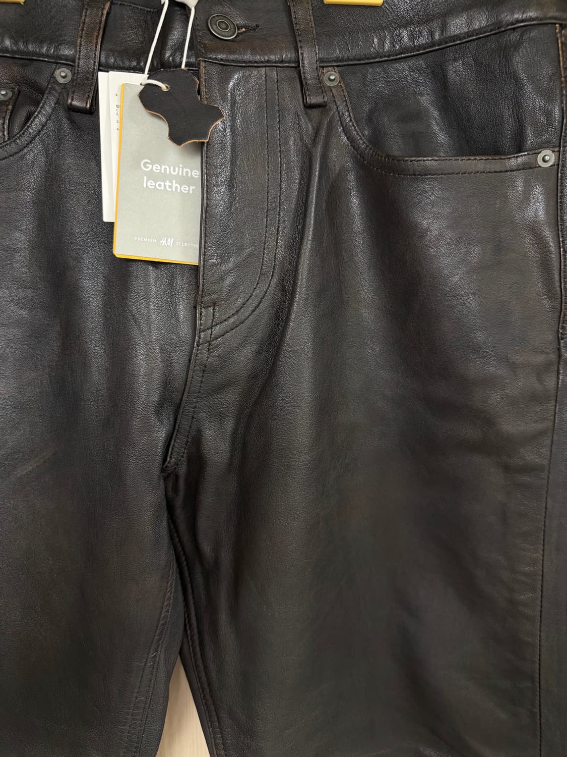 H&M 에디션 리얼 레더 바이커 팬츠 상품이미지2