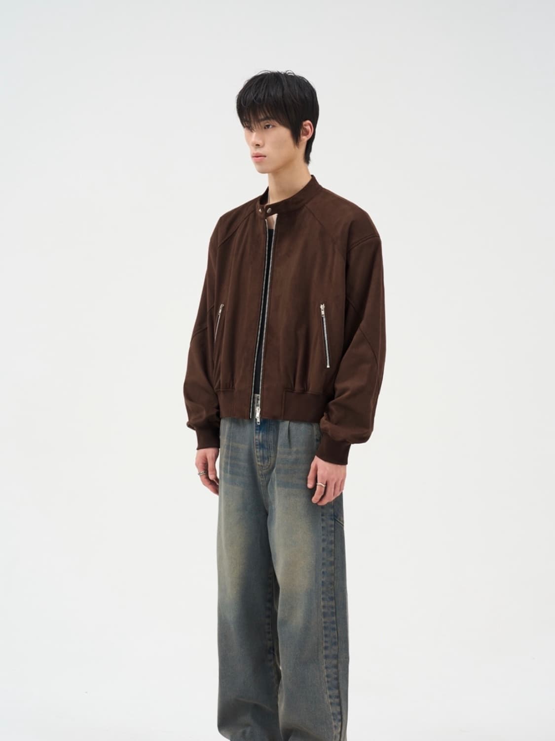 도프제이슨 패널드 스포티 레더 자켓 모카  상품이미지7