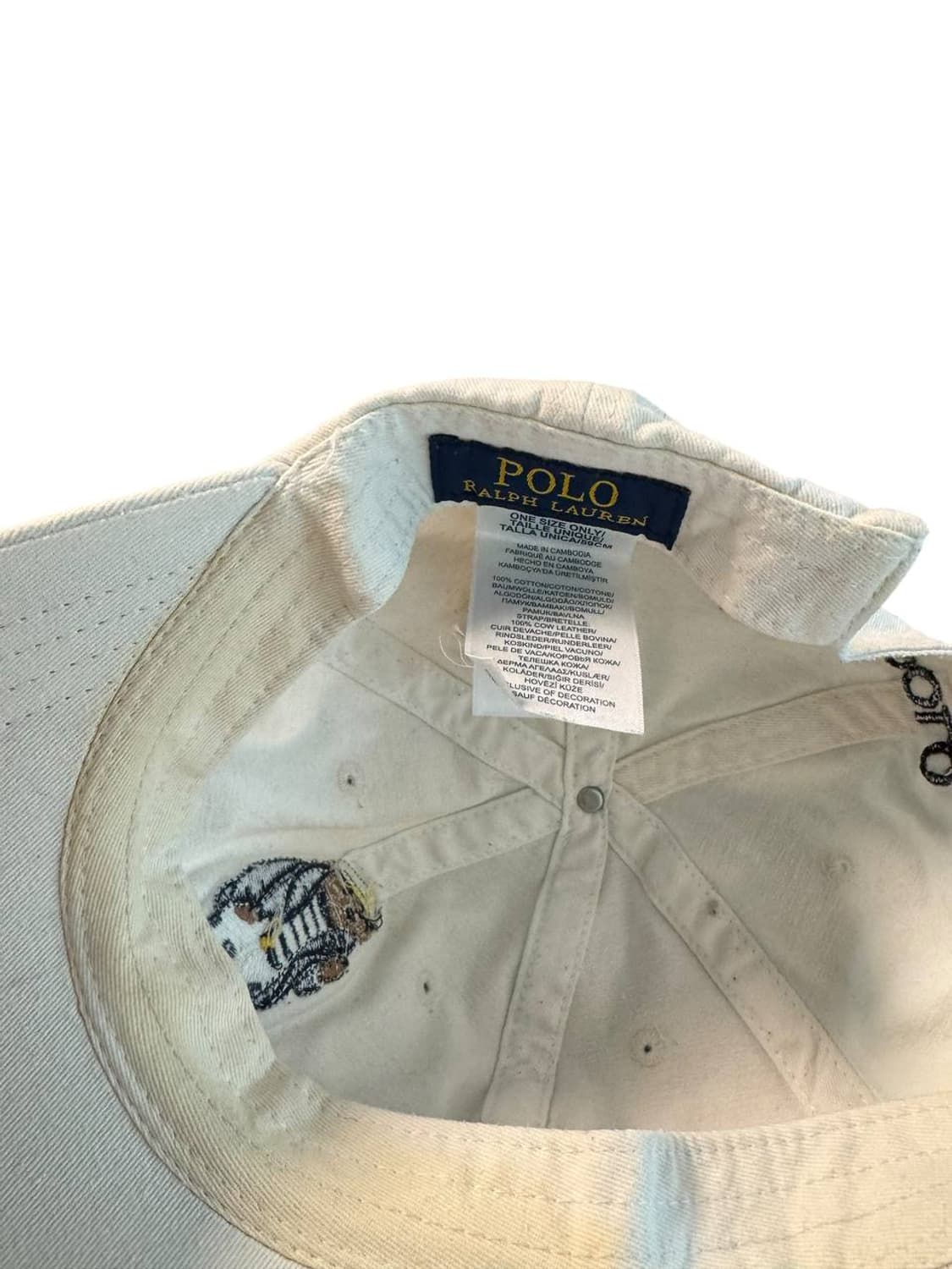 랄프 로렌 세일러 베어 빈티지 폴로 베어 화이트 캡 모자 상품이미지5