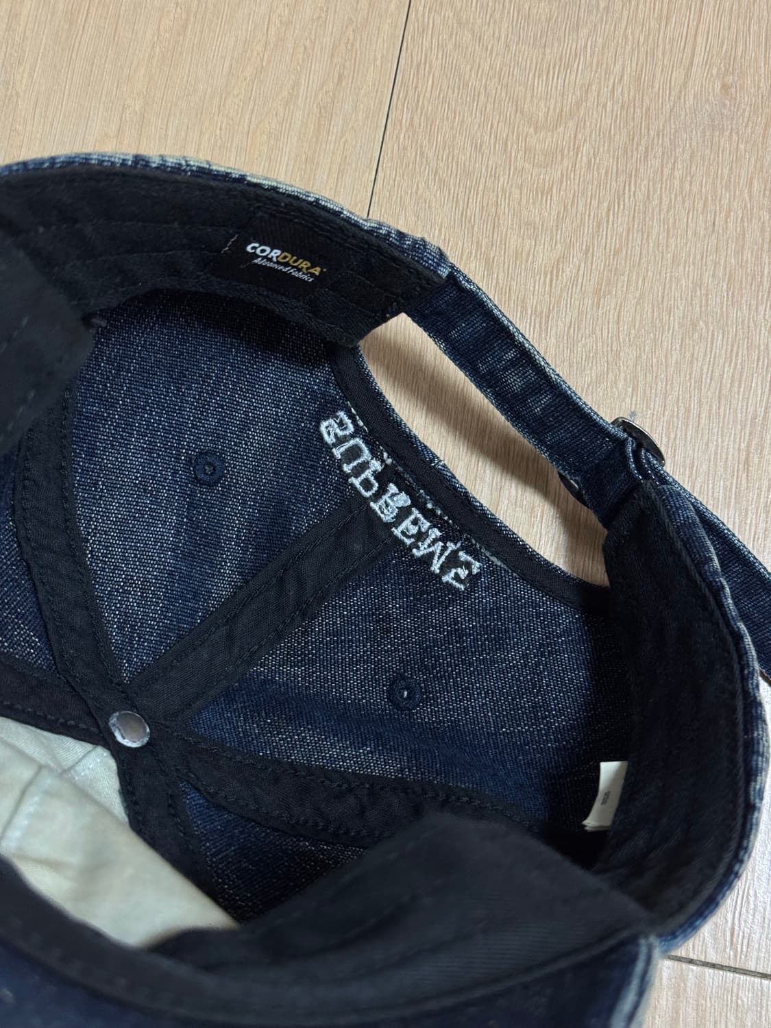 슈프림 25ss 코듀라 데님 S 로고 6 패널 캡 블리치드 인디고 상품이미지5