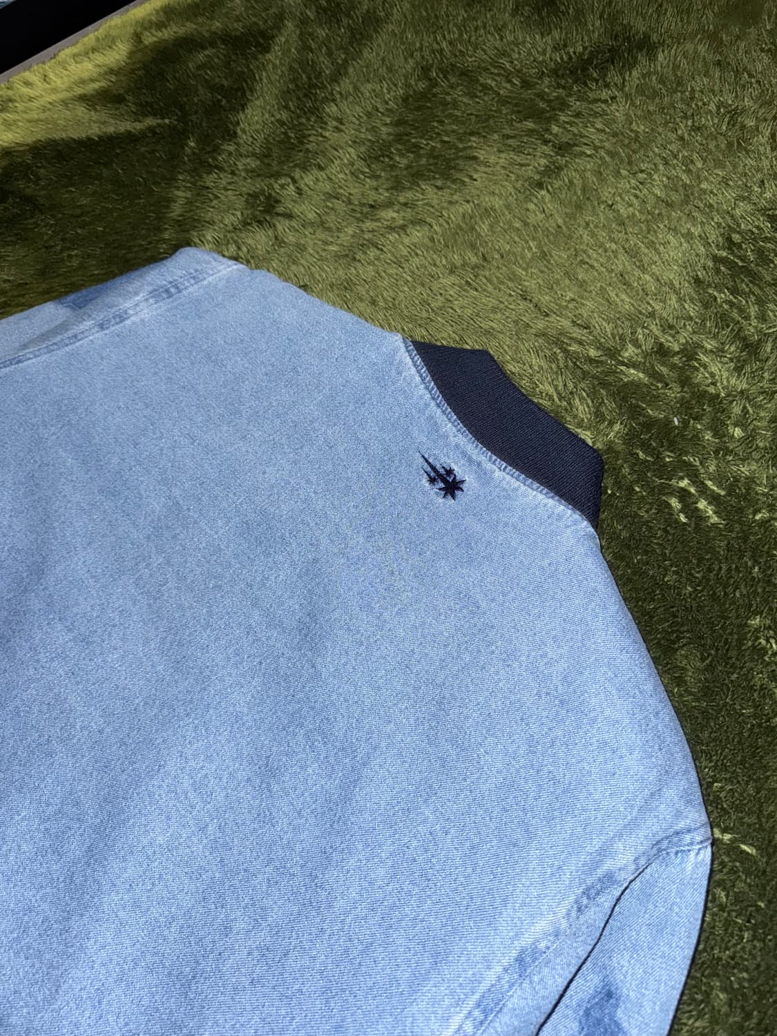 [L] 나이스고스트클럽 워시드 앰블럼 데님 바시티 자켓 상품이미지8