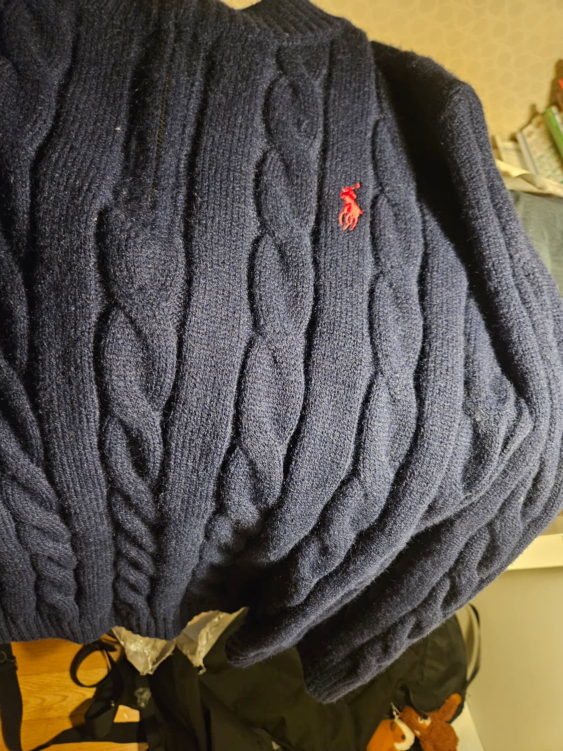 폴로 꽈배기 니트 남색 xl 상품이미지1