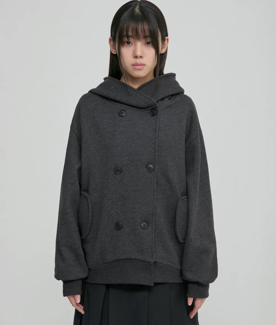 플레어업 더블 후디 차콜  상품이미지1