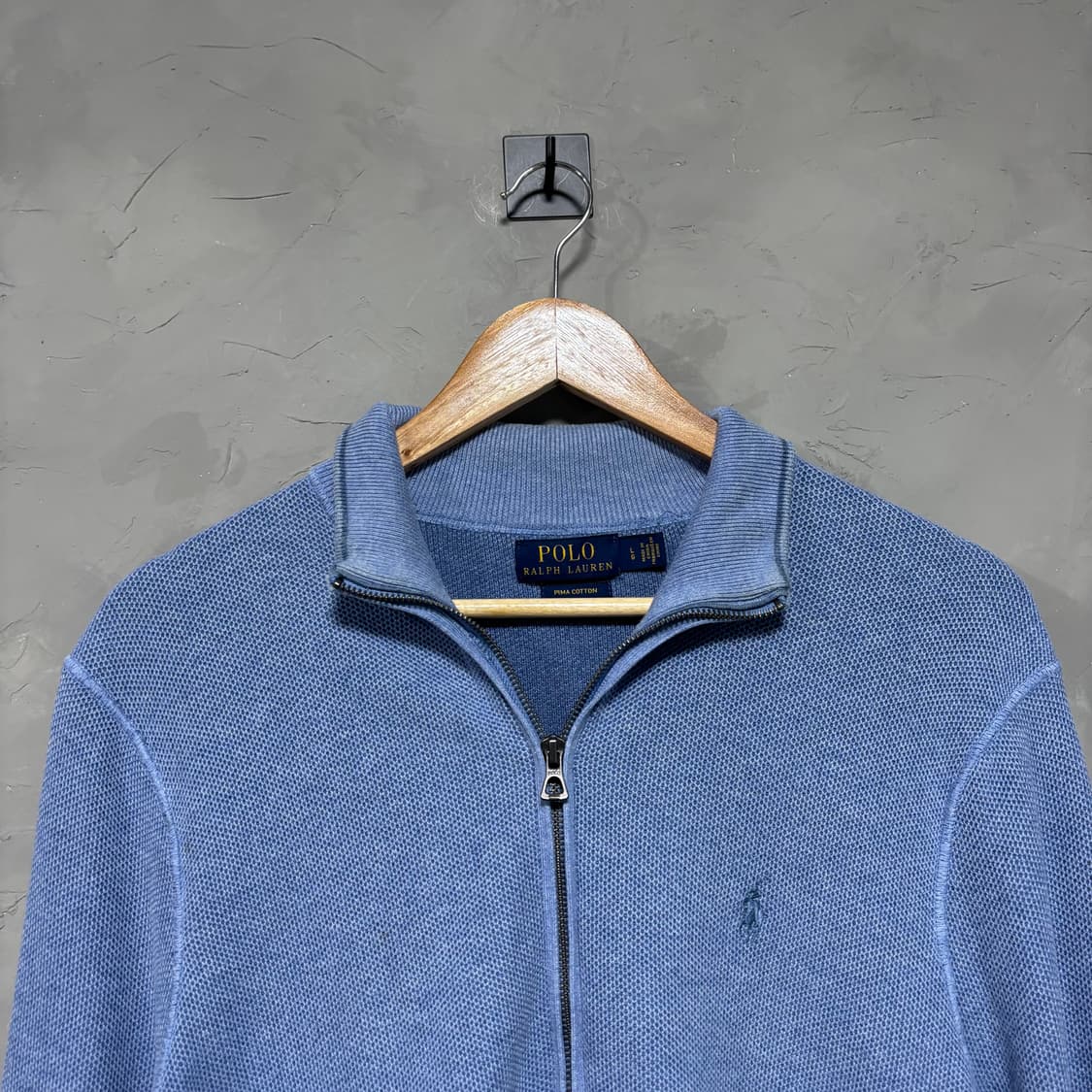 폴로 랄프로렌 신형 니트 집업 피마코튼 하늘 상품이미지2