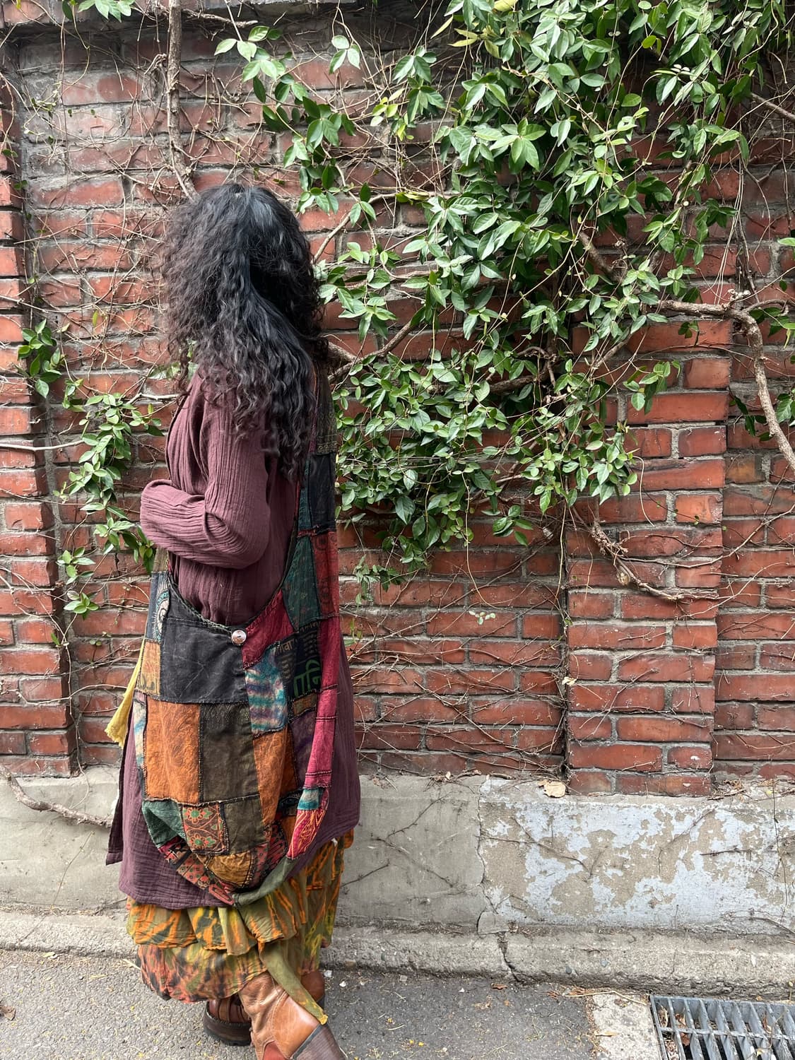 히피 그런지 패치워크 크로스백 상품이미지2