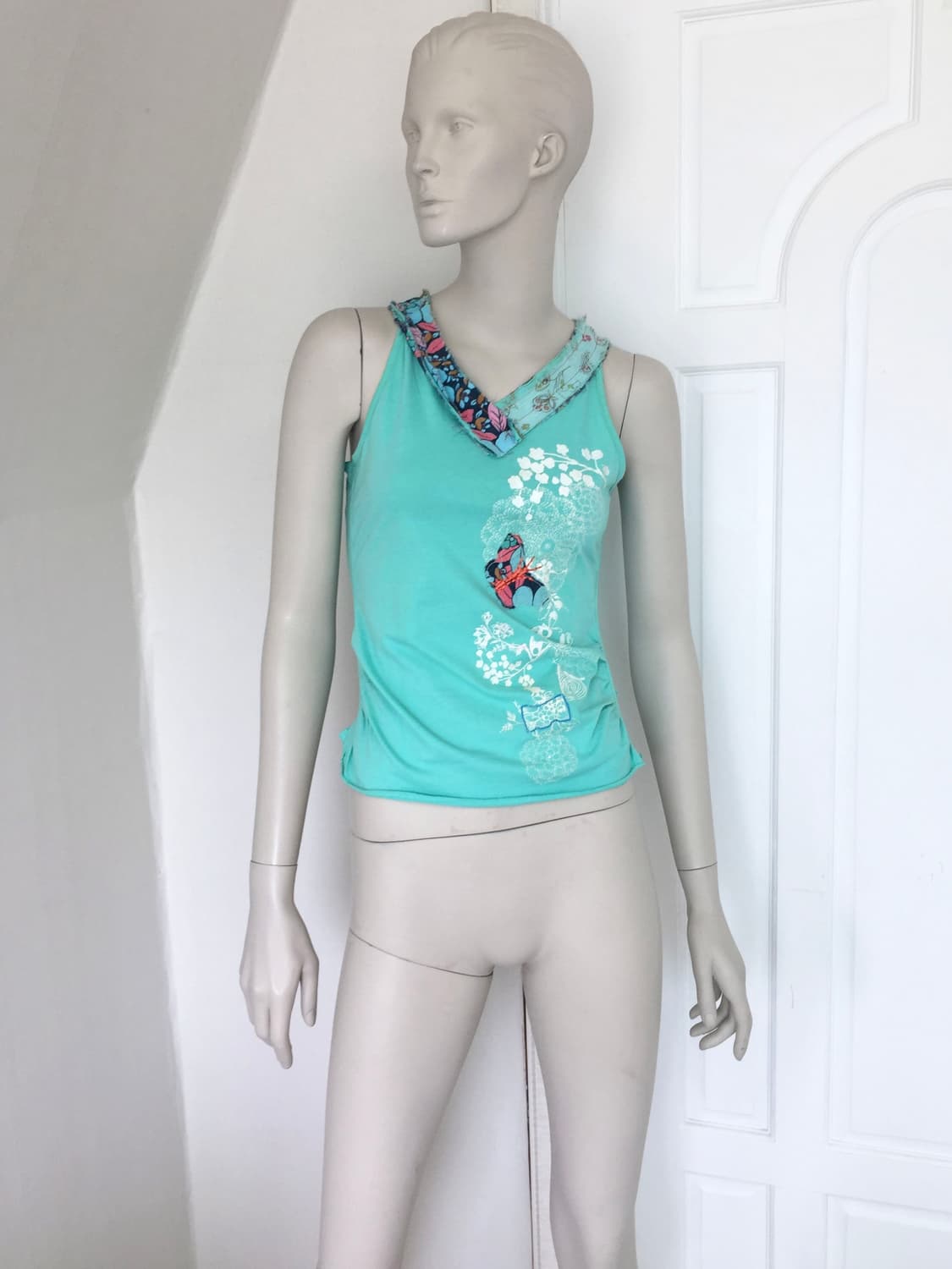 Vintage Oriental Print Mint Cami Top 상품이미지3