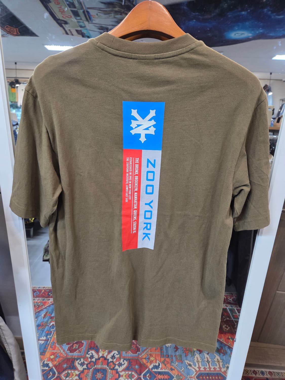주욕 백프린팅 반팔 카키 m 상품이미지2