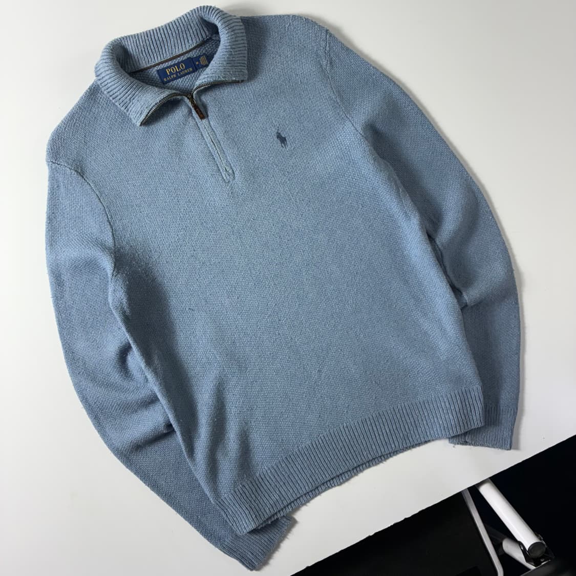 Polo  폴로 랄프로렌 자수 실크 소라 반집업 니트  상품이미지2