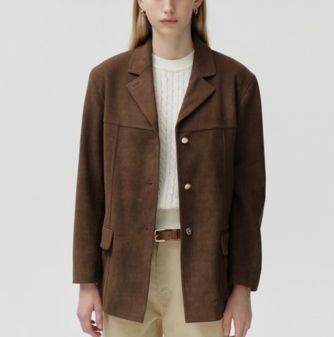 드파운드 suede tailored jacket - dark brown 상품이미지1